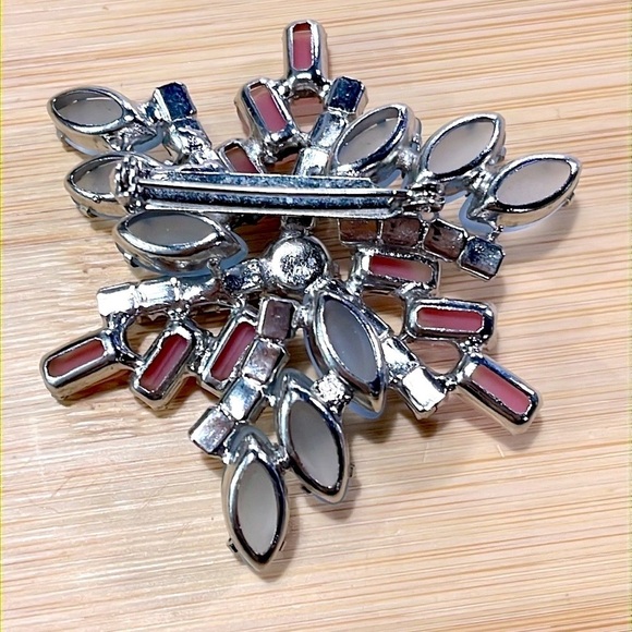 Set of 2 Antique Vintage Brooches Large Decorative Rhinestone Pins Blazer Jacket - Picture 9 of 15